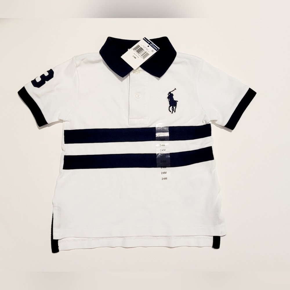NWT Ralph Lauren Blue and White Polo